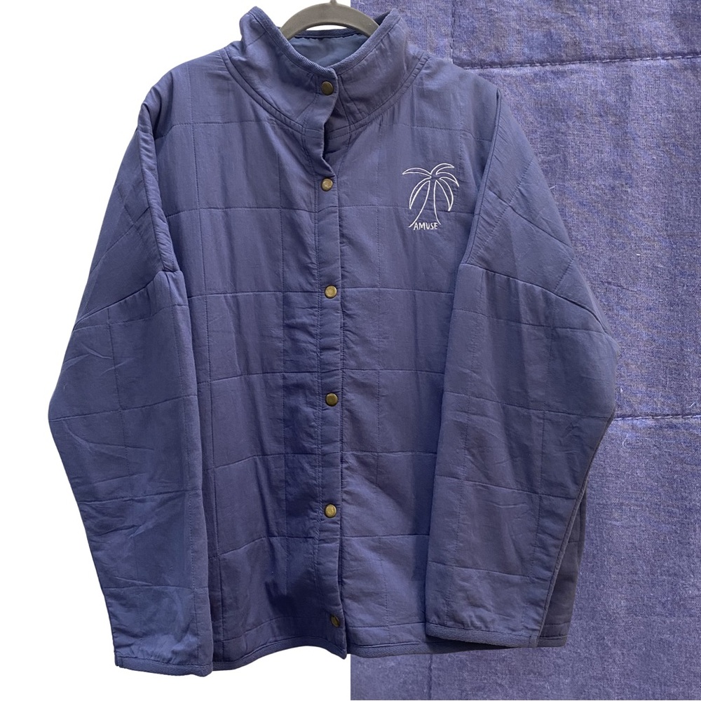 Amuse Society Beach Vida Bling Blue Quilted Cotton Jacket Oversized Size L / XL